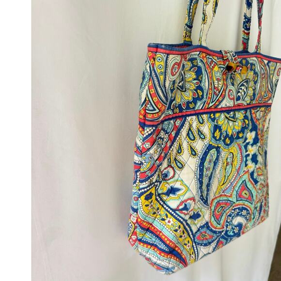 Vera Bradley Shoulder Bag Wallet Set Marina Paisley Quilted Retired Print Purse - Picture 4 of 11